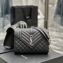 입생로랑 YSL 487206 24CM 마틀라세 엔벨로프 백 미듐 600185