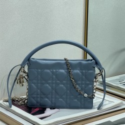 디올 DIOR 레이디 미니 탑 핸들 드로우스트링 백