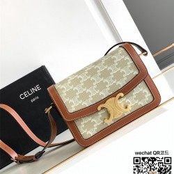 셀린느 CELINE  틴 백 트리오페 샤이니 카프스킨 숄더백 188423